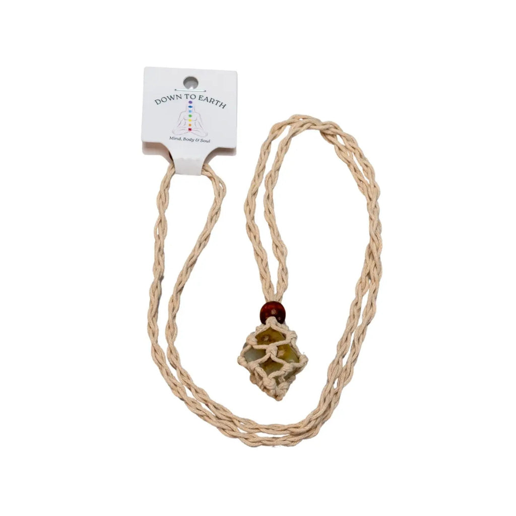 Adjustable Macrame Crystal Holder Necklace