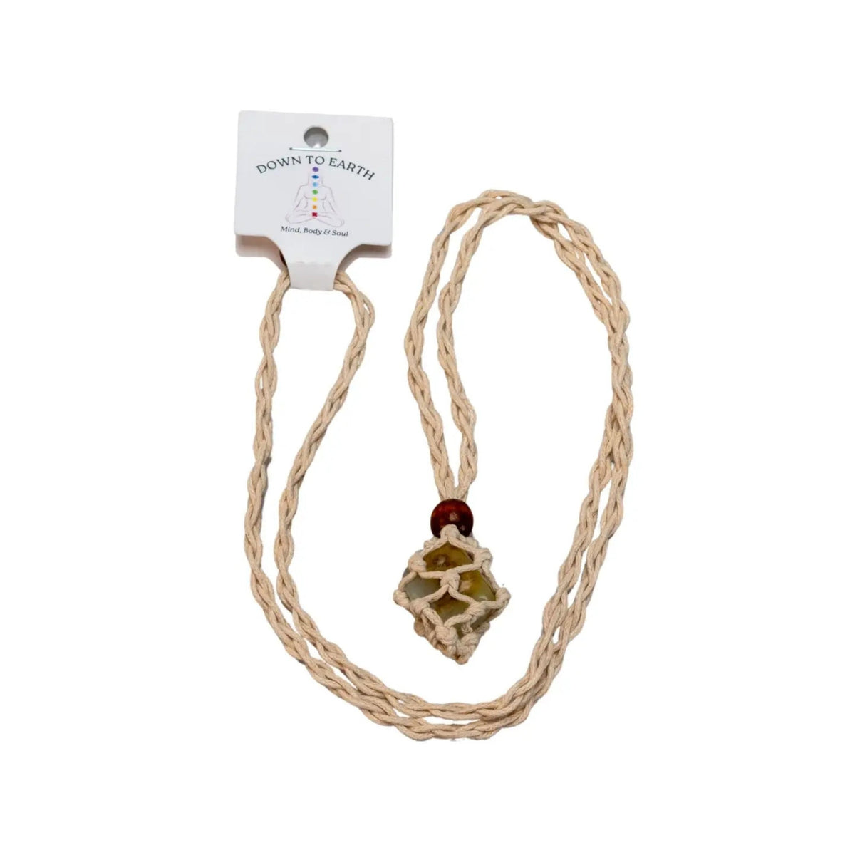 Adjustable Macrame Crystal Holder Necklace