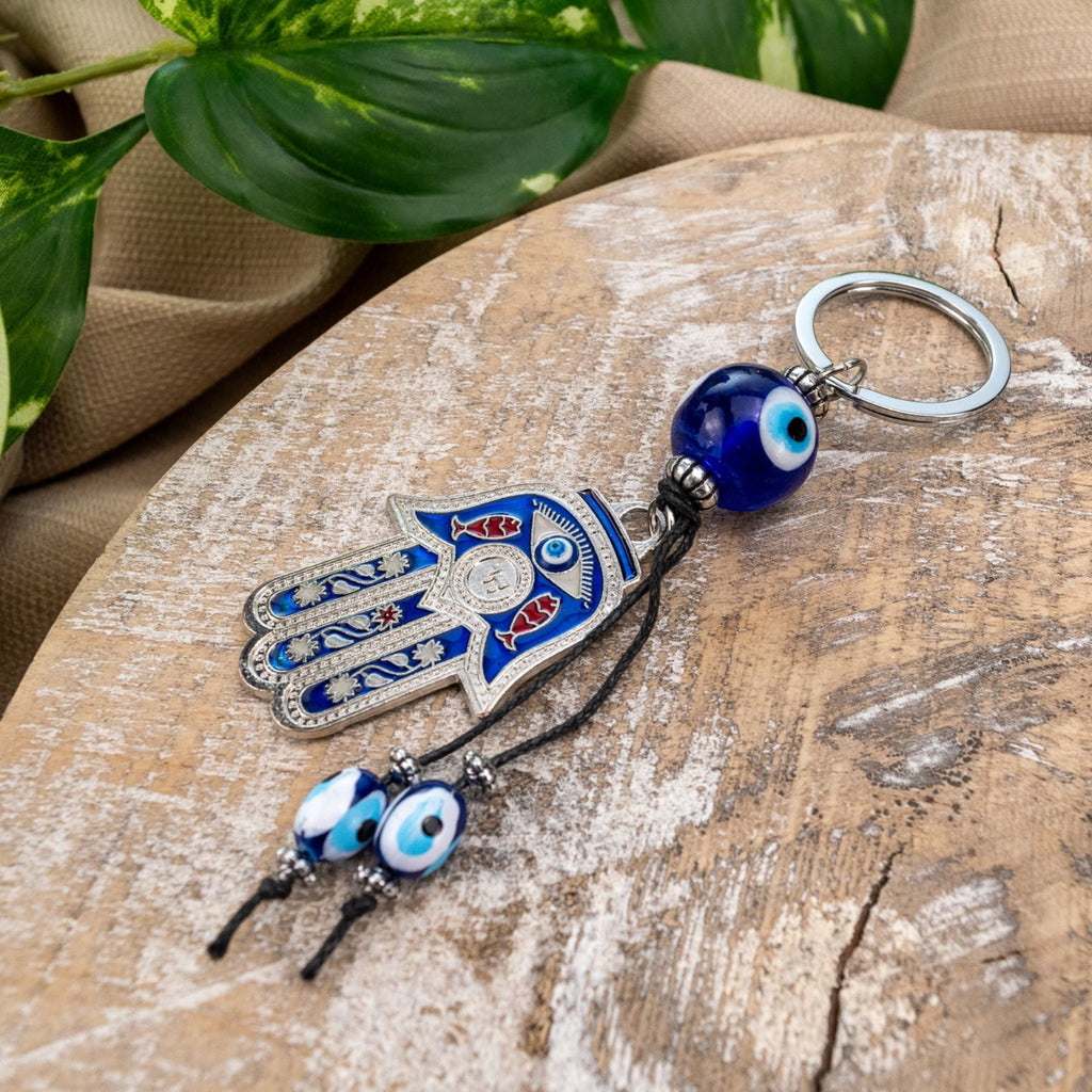 Evil Eye Hamsa Hand Keychain