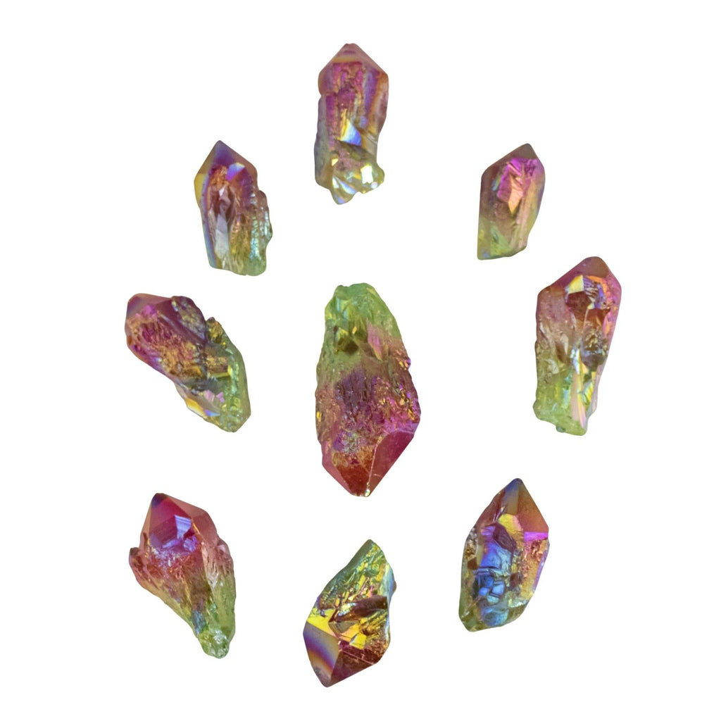 Green & Red Aura Quartz Point 1lb