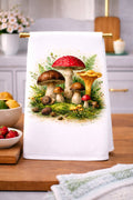 Woodland Mushroom Watercolor Kitchen Towel