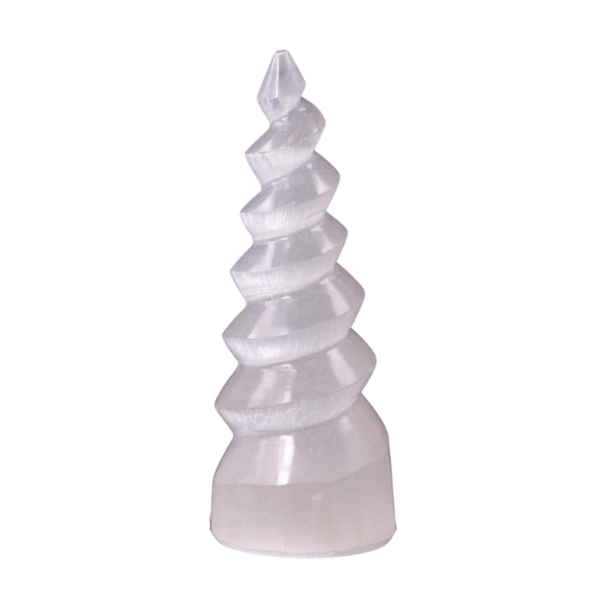 Selenite Corkscrew Lamp