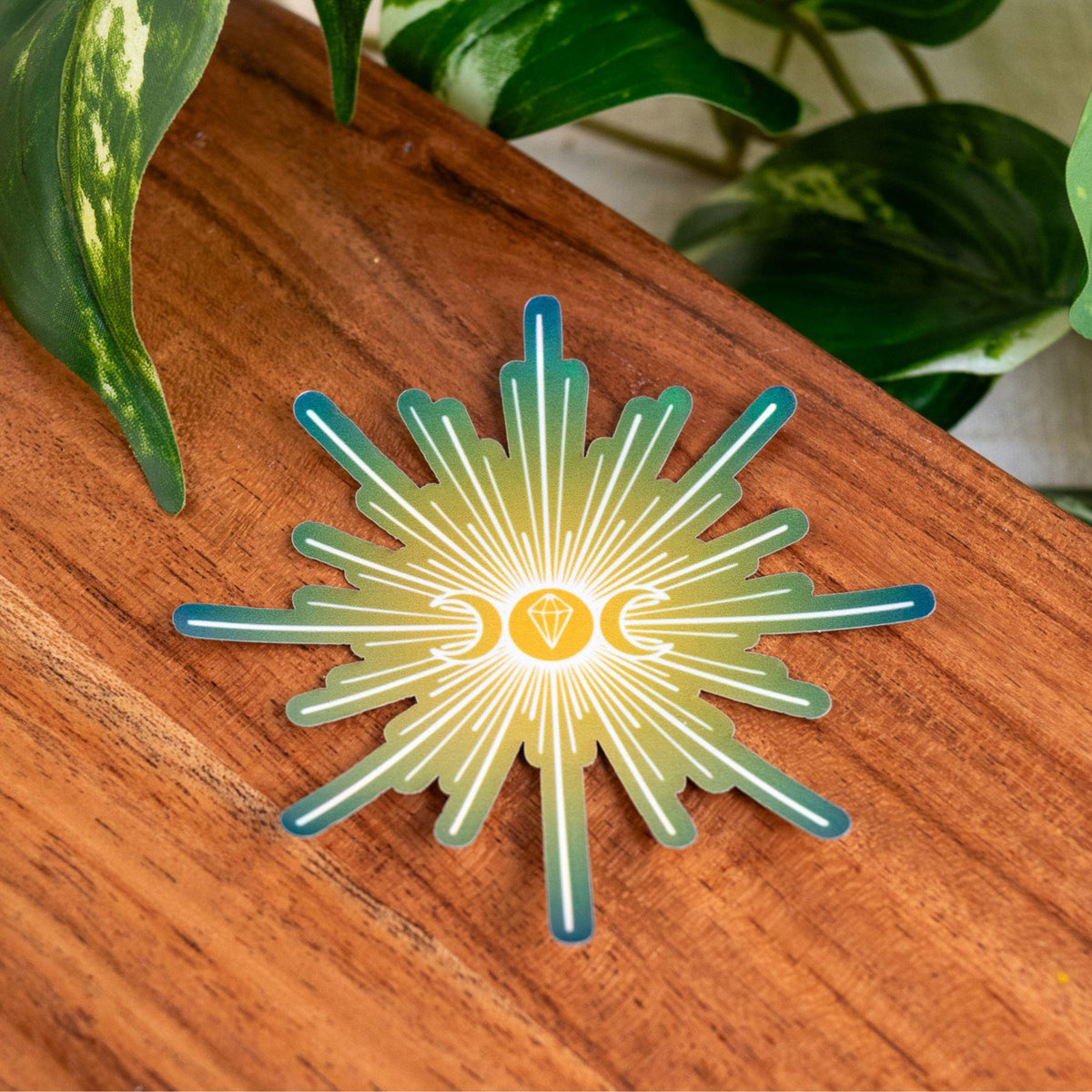 Triple Moon Crystal Holographic Sticker