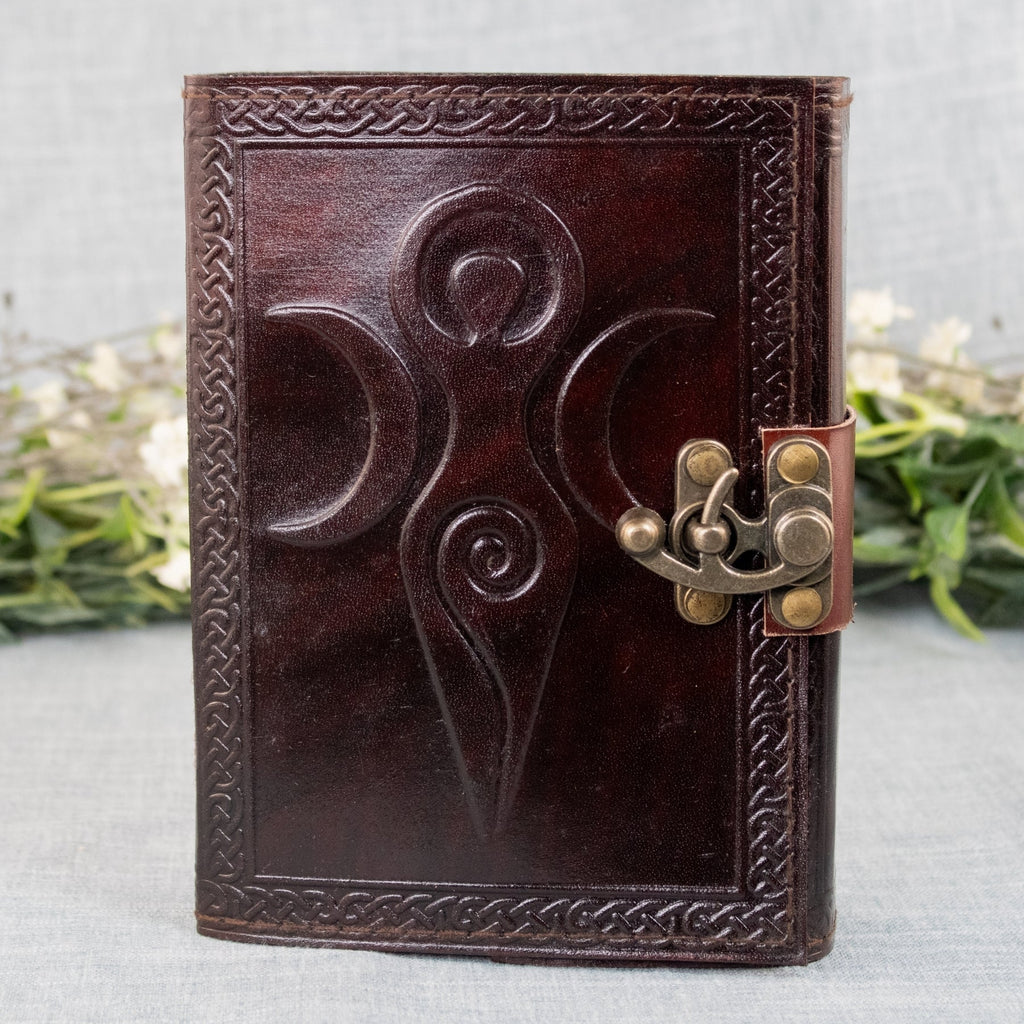 Triple Moon Goddess Leather Journal