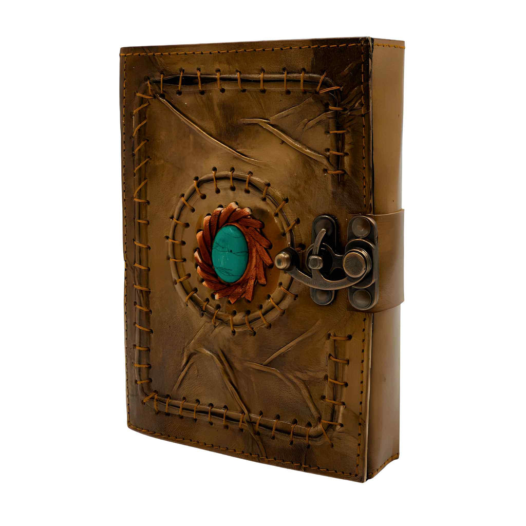 Turquoise Stone Leather Journal