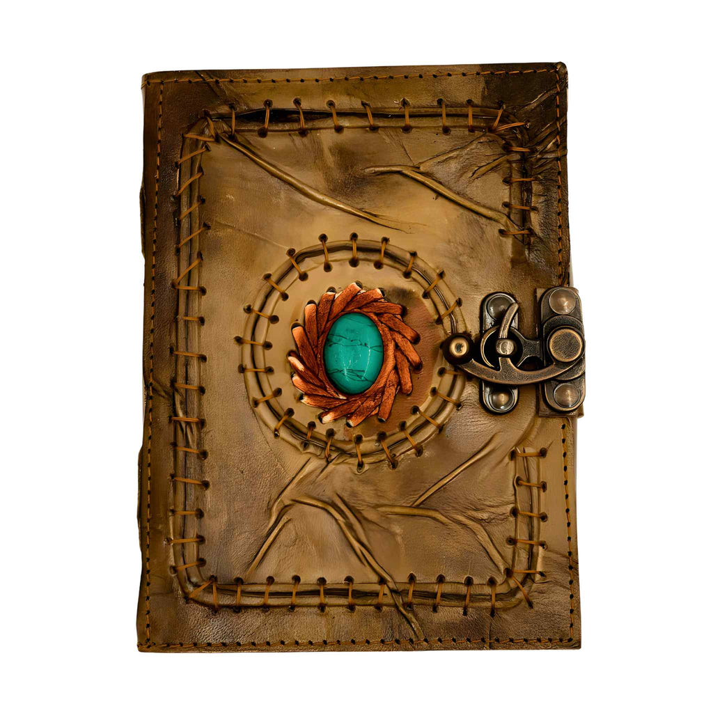 Turquoise Stone Leather Journal