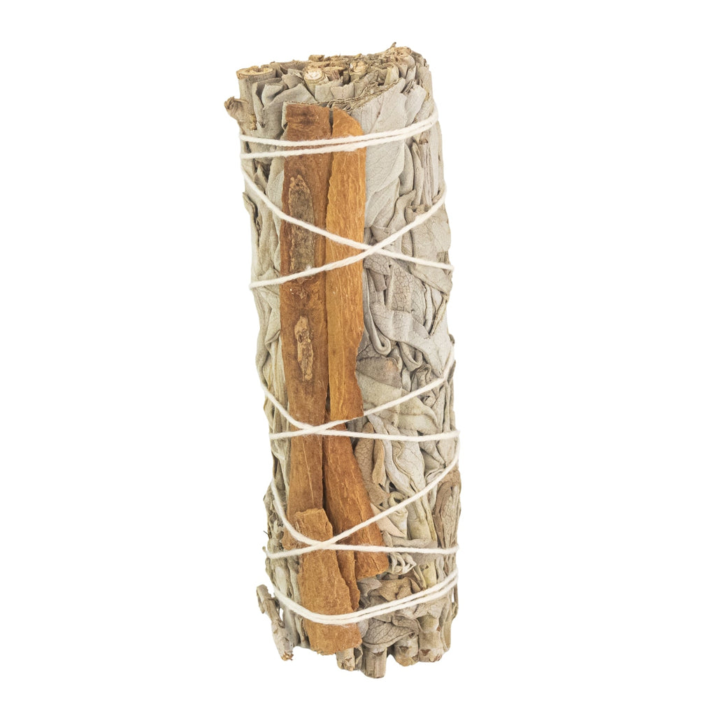 White Sage with Cinnamon Smudge Stick
