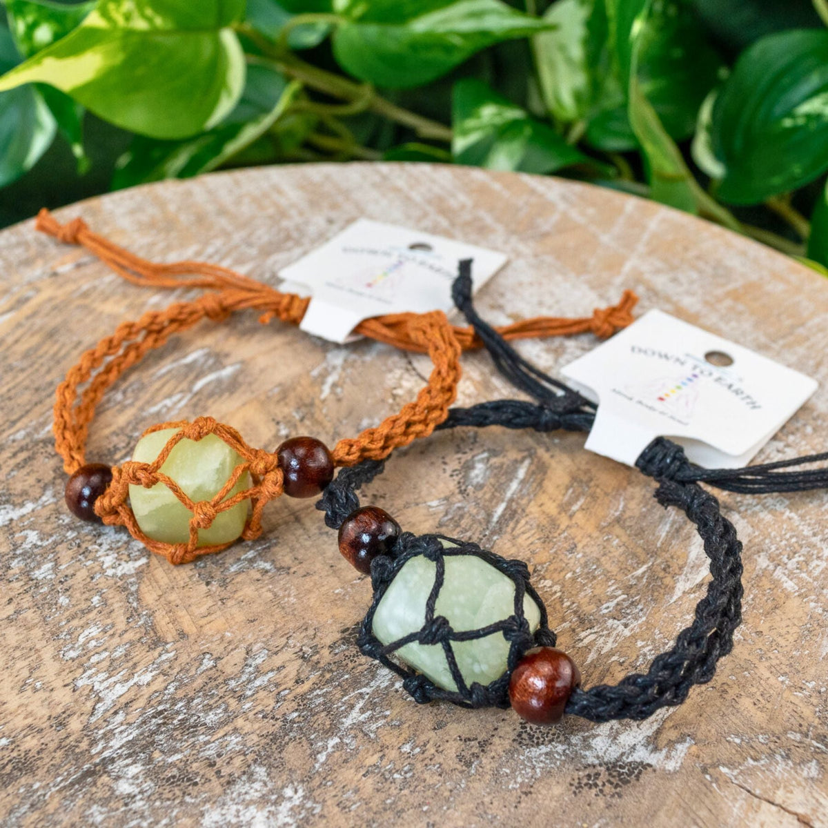 Adjustable Macrame Crystal Holder Bracelet
