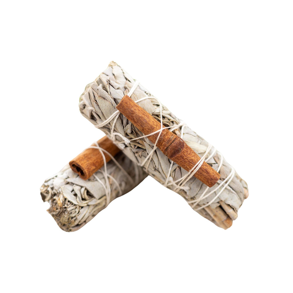 White Sage with Cinnamon Smudge Stick